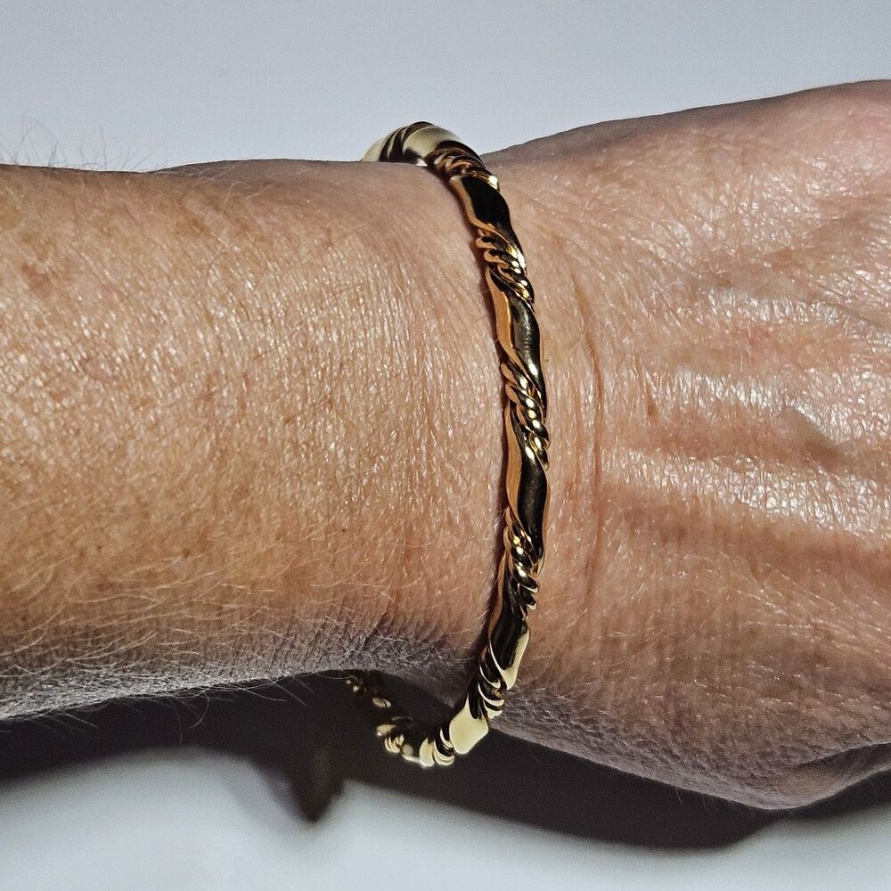 Monet Gold Plated Twist Bangle Bracelet 7.75"